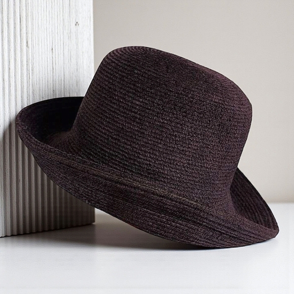 Annabel Ingall Australia Vintage Velour Bucket Hat Chocolate Brown - Picture 1 of 10